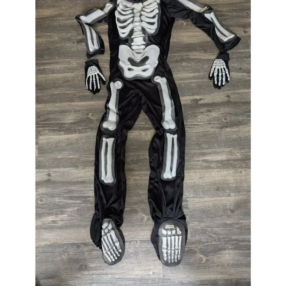 Morph Glow In The Dark Skeleton Kids Halloween Costume Size M 7-9 Years